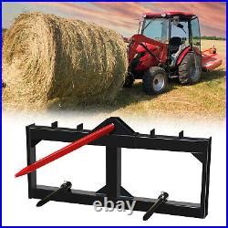 moving hay with skid steer|3 point hay spear mover.